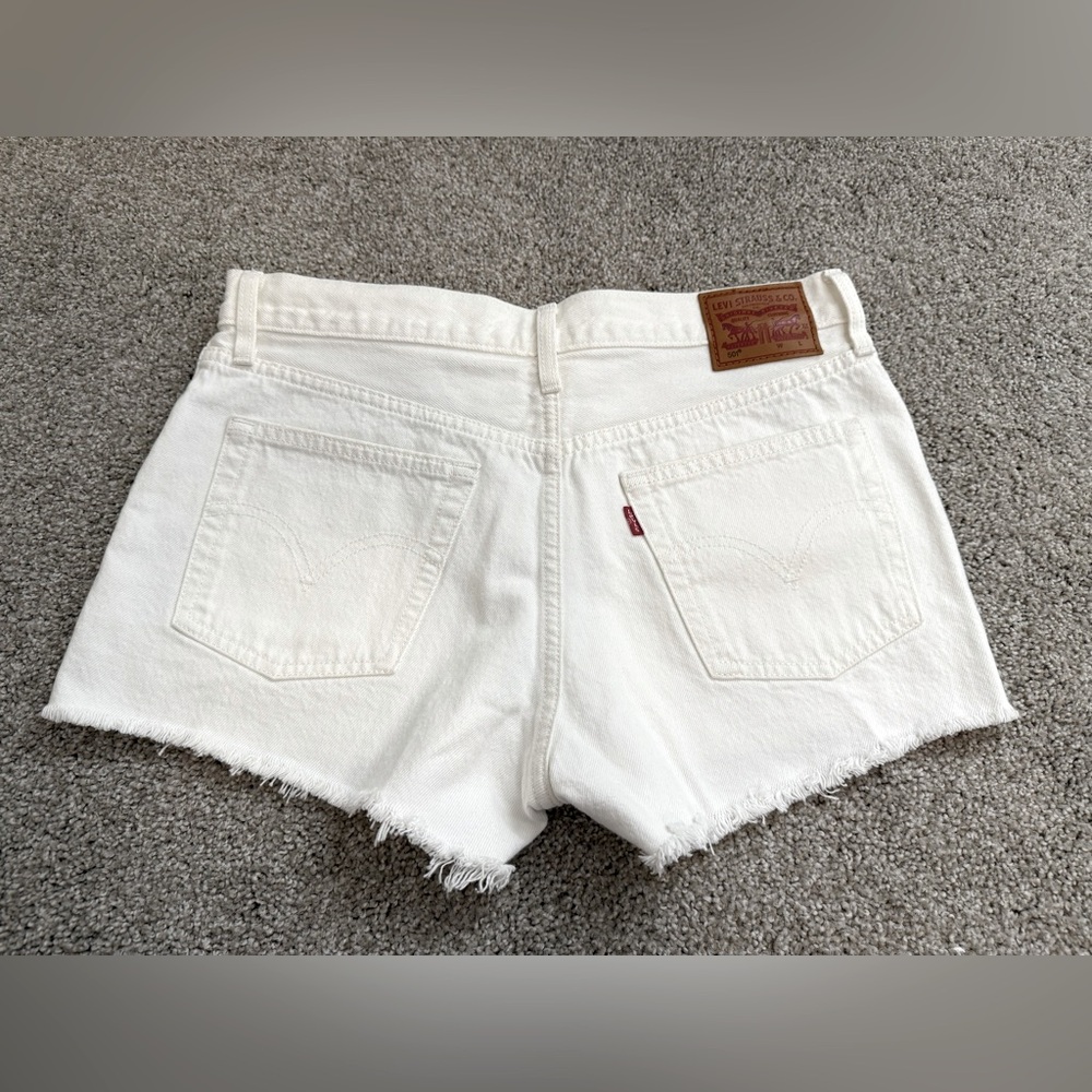 Levi's White Denim Cutoff Shorts